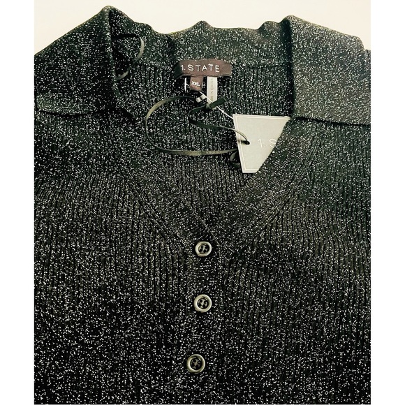 1.STATE Ribbed Silver Thread Polo Sweater - Picture 6 of 8